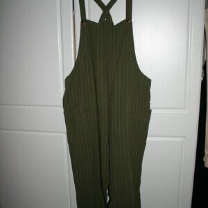 Women's striped overalls